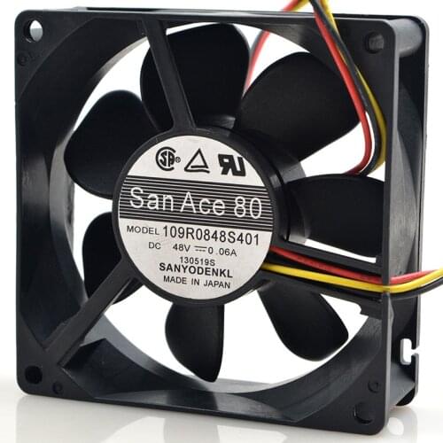 FOR SANYO Sanyo 109R0848S401 48V 0.06 A 8025 8cm server heat dissipation fan