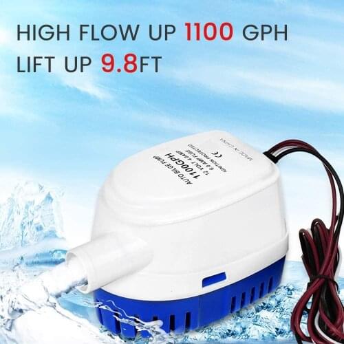 Water Pump 12V Boat Pump Accessories Marine Submersible Electric 1100GPH Automatic Bilge Pump 12 Volt With Float Switch For Boat
