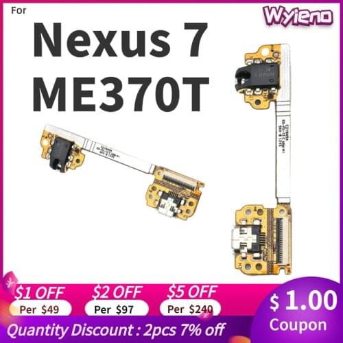 Wyieno 10Pcs/Lot For Google Nexus 7 USB Dock Ribbon Charging Port Plug Charger Flex Cable With Audio Jack Headphone Board