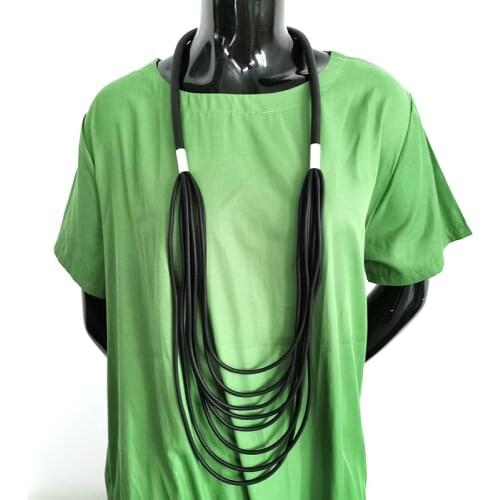 YD&YDBZ New Designer Handmade Rubber Jewelry Women Pendant Necklace Fashion Accessories Elasticity Long Necklaces Punk Jewellery