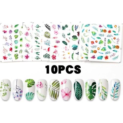 1SET Leaf/Flower Series Nail Water Decals Dream Tranfer Stickers for Nails Nail Art Decorations