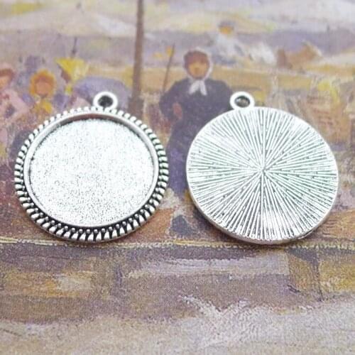 Newest 10Pieces 23*20mm Mixed Alloy Antique Silver Color Collet Charms Bracelet Pendant Accessory For DIY Jewelry Making