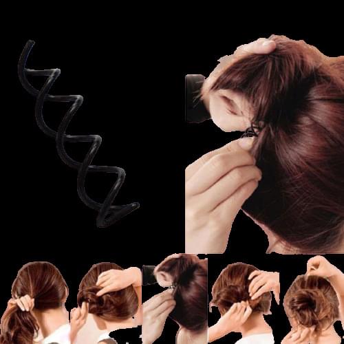 10pcs Black Spiral Clip Fixed Hairpin Convenient Practical Screw Rotation Fixed Shape Ball Head Bud Head Fixed Hair Clip