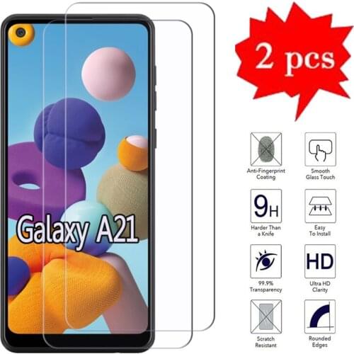 2-1Pcs Glass For Samsung Galaxy A21 SM-A215DL A215U Case Screen Explosion Proof Protector Film Cover For Samsung A 21 A21 Glass