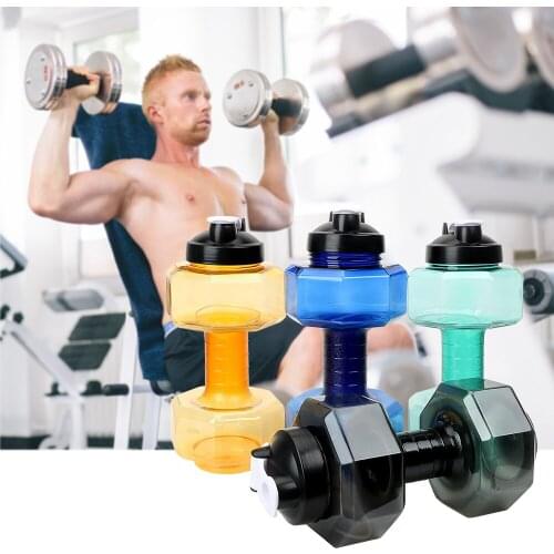 2.5L Large Capacity Outdoor Sports Gym Space Half Gallon Fitness Training Bottles Dumbbell Water Bottle