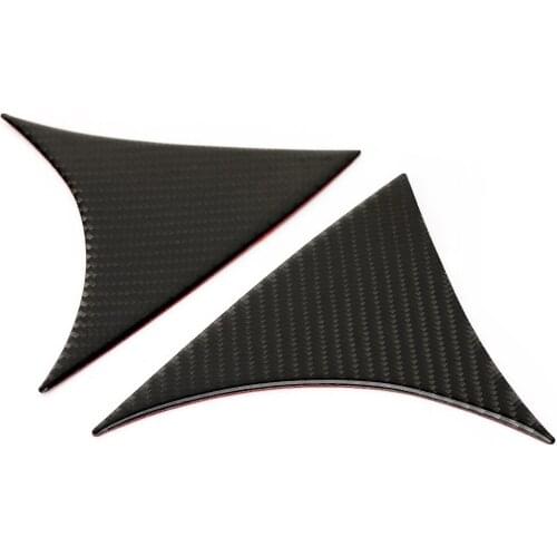 2pcs Carbon Fiber Rear Window Spoiler Side Wing Cover Trim Frame for Mazda3 Axela 2014-2018