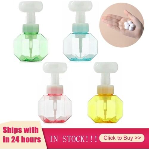 300ml Liquid Soap Dispenser Flower Shape Foam Foaming Pump Empty Bottle Plastic Clear Bottle Shower Gel Foam Pump Bottle