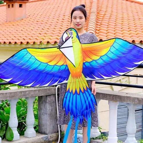 3D Rainbow Color Parrot Kite With 100m Kite Line And Kid Flying Plastic Outdoor Toys And Sport Adult Game Handle Classical E0M4