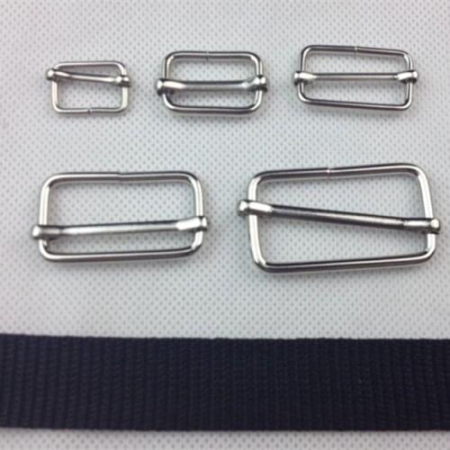 50pcs/pack Silver Adjuster Buckle To Adjust Straps For Belts Bags Shoes Garment Webbing Size 15mm/20mm/25mm/32mm/38mm