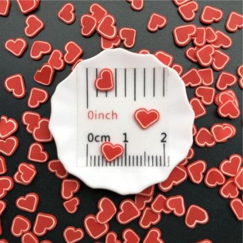 50g Red Heart Polymer Clay Sprinkle For Kids Diy ,Soft Clay For Craft Clay/Nail Art/Scrapbook Decoration DIY,Filler