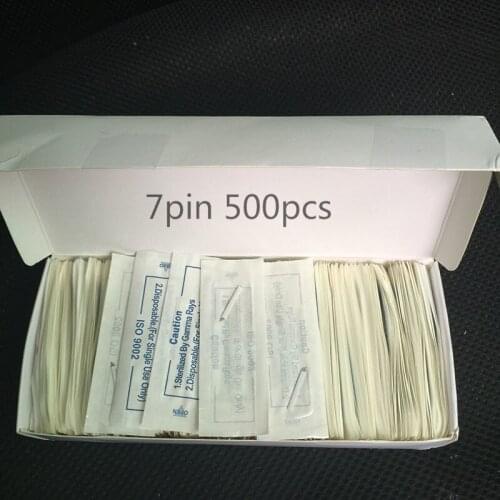 500pcs 7 Needle Eyebrow Tatto Blades For 3D Embroidery Manual Microblading Pen Permanent Makeup for Tattoo Needles Free shipping