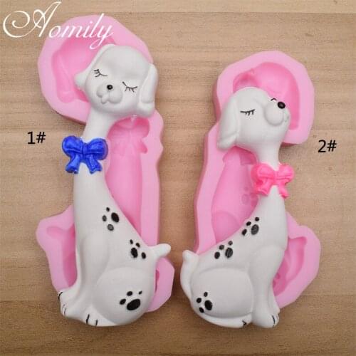 Aomily Spotted Plum Dog Silicone DIY Chocolate Cake Mold Mousse Jelly Candy Bakeware Mold DIY Cake Decoration Accessories