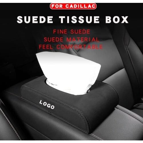 Car Suede Tissue Box For Cadillac XT4 XT5 XT6 CT4 CT5 CT6 XTS ATS CTS ESCALADE Auto Interior Decoration Paper Box