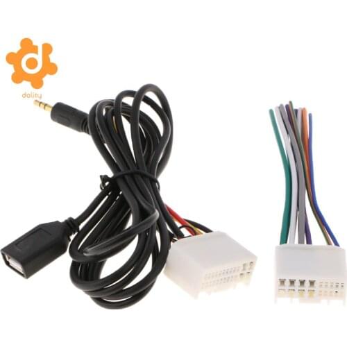 Car Audio Cable Harness Plug W/ USB AUX Line for KIA K2 K5 Hyundai