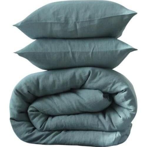 Free Shipping 3Pcs Hemp Duvet Cover Sets One Cover + Two Pillow Cases Enzymed StoneWashing Soft Handfeel 100% Hmep Made in China