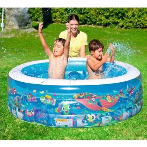 Baby Swimming Pool Inflatable Bath Tub Round Lovely Animal Printed Bottom Child Summer Play Ball Pool Kid Water Toy