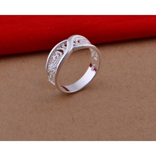 Elegant Hollow Flower Ring High-end Fashion Weave Pattern Jewelry Plated Rings for Women Engagement Ring