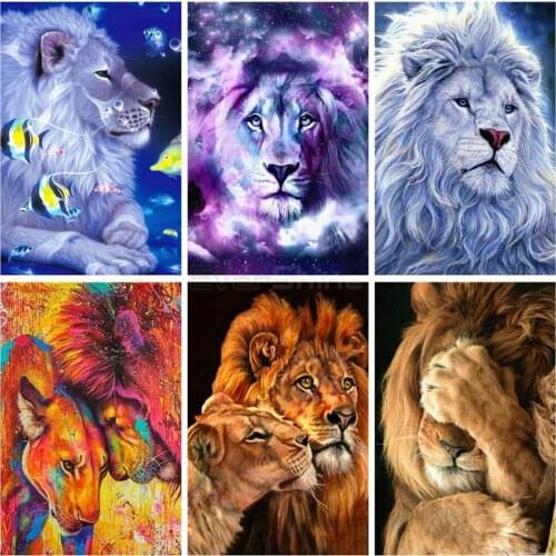 EverShine DIY Lion Diamond Embroidery Cross Stitch 5D Diamond Painting Full Square Animals Hnadmade Hobby Gift Home Decor
