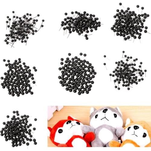 100Pcs Glass Eyes 8mm Needle Felting Kit Black Bean Puppet Doll Craft Teddy bear eyes plush toy eyes cat eyes puppy snowman eyes