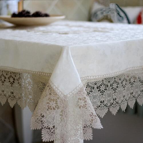 Proud Rose Lace Table Cloth Table Cover Wedding Decoration European Embroidery Tea Table Cloth Lace Round Table Cloth