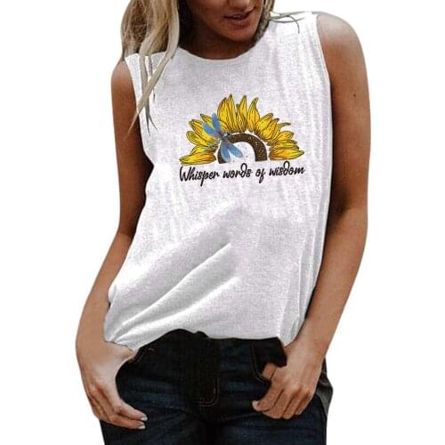 Summer Tank Top Women Tee Tops Vest Floral Print Sleeveless Tank Top Loose O-neck Tube Top Streetwear Women Tops Plus Size