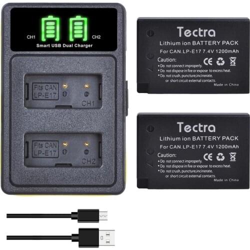 LP-E17 Batteries and Dual USB-C Charger for Canon EOS RP, Rebel SL3,T6s, T7i, EOS M6, EOS 200D, 77D,760D,8000D, KISS X8i,Camera