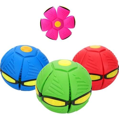 Elastic Flat Deformation Ball Outdoor Training Toys Exploding Flying Saucer Deforming Ball Magic Vent Ball Funny Flat Throw Toy