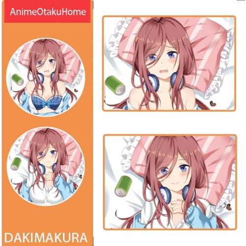 Anime Manga The Quintessential Quintuplets Nakano Miku Throw Pillow Cover Hugging Pillowcase Otaku Bedding Decoration Dakimakura