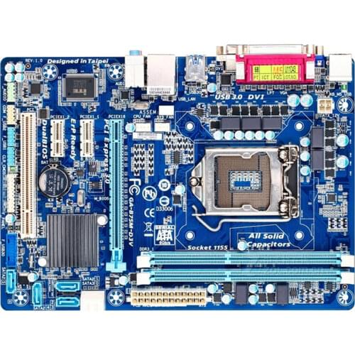 For GIGABYTE GA-B75M-D3V Desktop Motherboard B75 Socket LGA 1155 i3 i5 i7 DDR3 32G Micro ATX Original B75M-D3V Used Mainboard