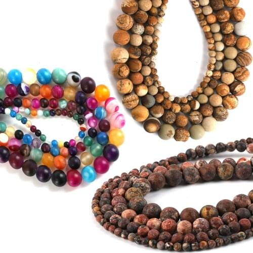 New Colorful Natural Stone Beads Round Loose Red Leopard Skin Stone Beads For Jewelry Making 6mm 8mm 10mm Loose Beads