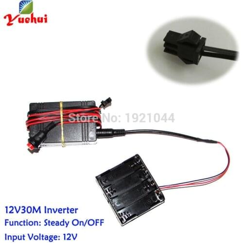 High quality DC12V 30M EL inverter EL Driver with Cell box for EL wire and EL strip powered by 8-AA battery For Wedding decor