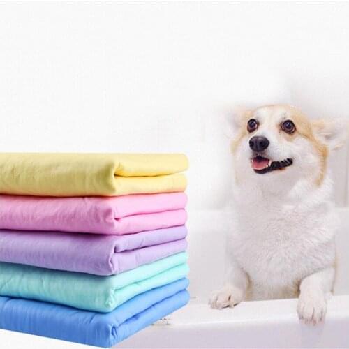 Powerful Absorbent Towels for Dogs Cats Pets Bath Massage Cloth Nano Fiber Quick Drying 66X43CM Random Color