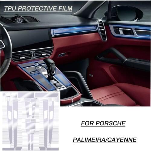 Car Interior Protection Transparent Film for Porsche 2017-2018 Cayenne Panamera Central Control Film Decoration Accessories