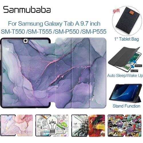 Sanmubaba Tablet Case For Samsung Galaxy Tab A 9.7 inch PU Leather Magnetic Flip Stand Cover Smart Funda SM-T550 T555 P550 P555