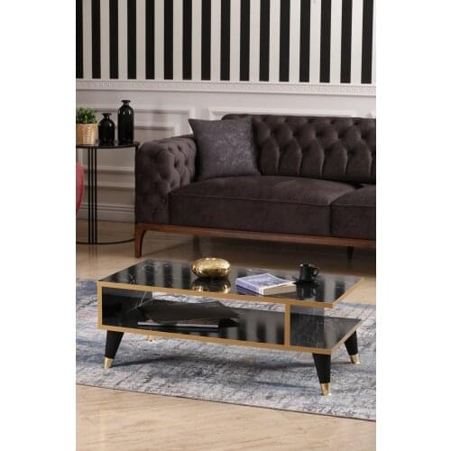 Modern Elitte Design Black Marble Pattern Medium coffee table coffee tables table basse furniture living room table