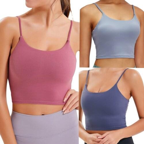 Fit Sports Bra for Women Longline Padded Bra Yoga Crop Tank Tops Fitness Workout Running Top New Sports Comfortable 2021