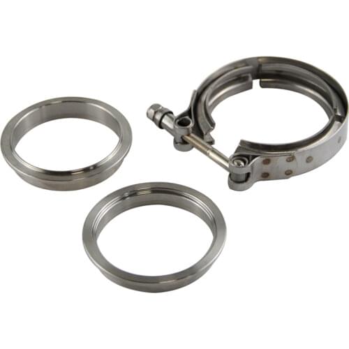 3" 76mm Stainless Steel V Band Clamp and Flange Kit for Turbo Exhaust Downpipe