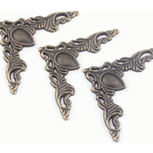 40mm Bronze Metal Protection Corners Vintage Box Corner Decorative Wood Book Corner Clip 20Pcs
