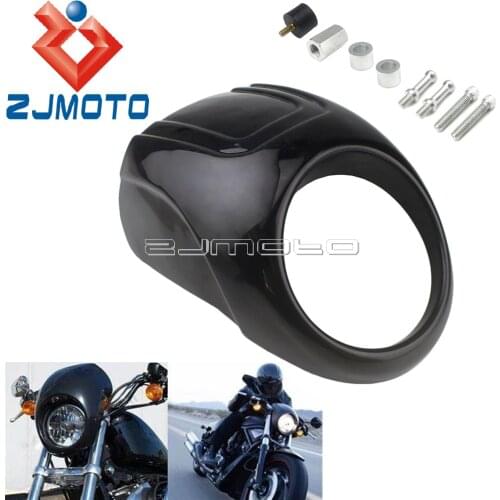 39mm Fork ABS Plastic 5-3/4" Headlight Fairing For Harley Sportster Dyna XL 1200 883 FXDWG FXDXT 5.75" Front Headlamp Mask Cowl