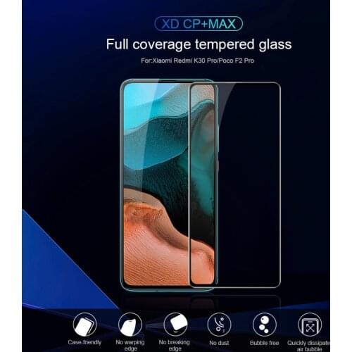 POCO F2 Pro Tempered Glass NILLKIN XD CP+ MAX Curved Protective Screen Protector Glass for Xiaomi PocoPhone F2 Pro
