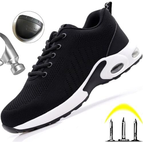 Safety Shoes Men Boots Steel Toe Shoes Indestructible Work Sneakers Male Air Cushion Work Shoes Puncture-Proof Safety Boots 2021