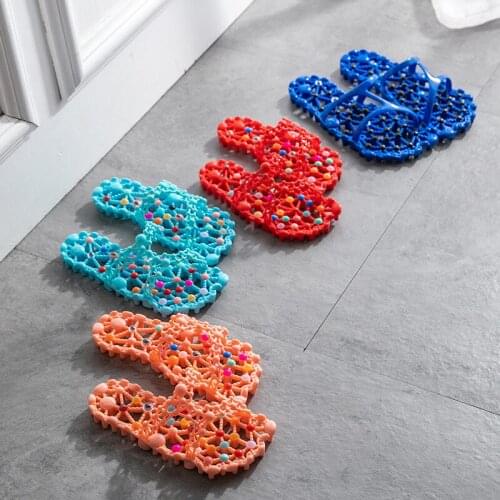 Women Hollow Out Massage Slippers Ladies Bathroom Non-Slip Bathe Sandals Plantar Health Slides Female Flip Flops Indoor Shoes