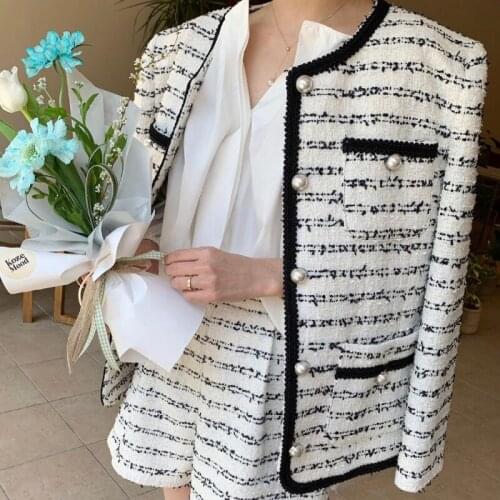 JMPRS Winter Women Knitted Coat Warm Fashion Striped Pearl Button Up Ladies Cardigan Sweater Casual Pocket Chic Korean Jackets