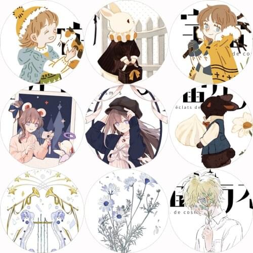 1Loop New Washi Tape Sample Cosmological Glass Slide Girl Winter Light Curtains Forest Tea Feast Flowers