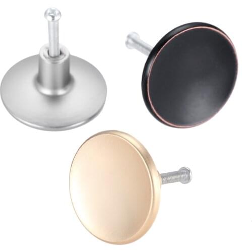 1Pc 37*23mm Flat Round Single Hole Door Knobs Bookcase Cabinet Drawer Dresser Cupboard Kitchen Furniture Decoration Pulls Handle