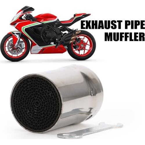1PC Motorcycle Exhaust Silencer 48mm Stainless Steel Silencer Valve Exhaust Pipe for Cafe Racer Scooter Motocross