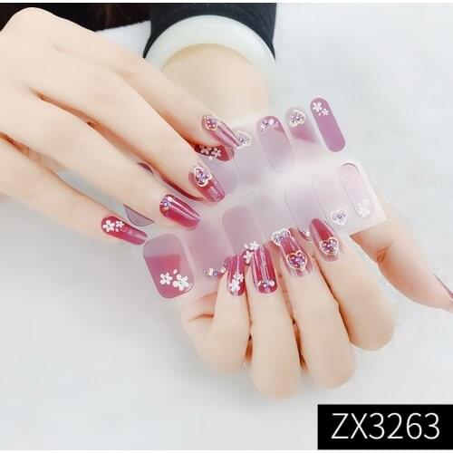 1pc Heart/Rose Designs Valentines Day Nail Tips Decoration 3D Bronzing Adhesive Nail Art Stickers Manicure High Quality Korean