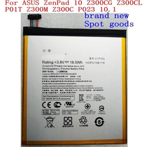 100% Brand new High Quality 4890mAh C11P1502 Battery For ASUS ZenPad 10 Z300C Z300CL Z300CG Mobile Phone