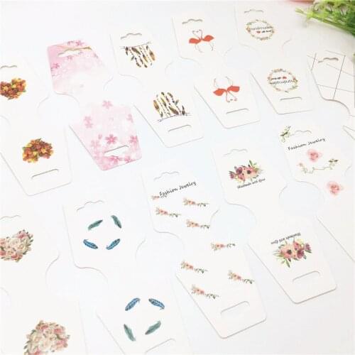 100Pcs/Lot Necklace Card In Jewelry Packaging&Display Bracelet Fixed Handmade 12x4.5cm Necklace Holder Kraft Paper Printing Card