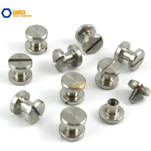 20 Set 8*4mm 304 Stainless Steel Rivet Chicago Screw for Leather Craft Flat Head